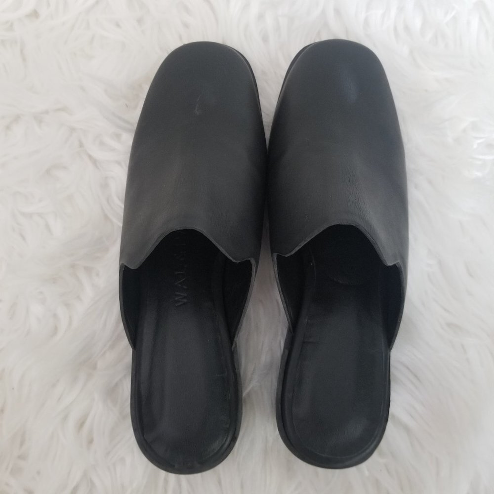 Wal & Pai ECHO Black Leather Mules Sandals Slip On Minimalist Shoes Size 37 - Picture 2 of 8